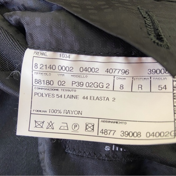 Pal zileri Lab black blazer slim fit wool blend bi-material shinny sleeve siz 54 - Picture 10 of 16